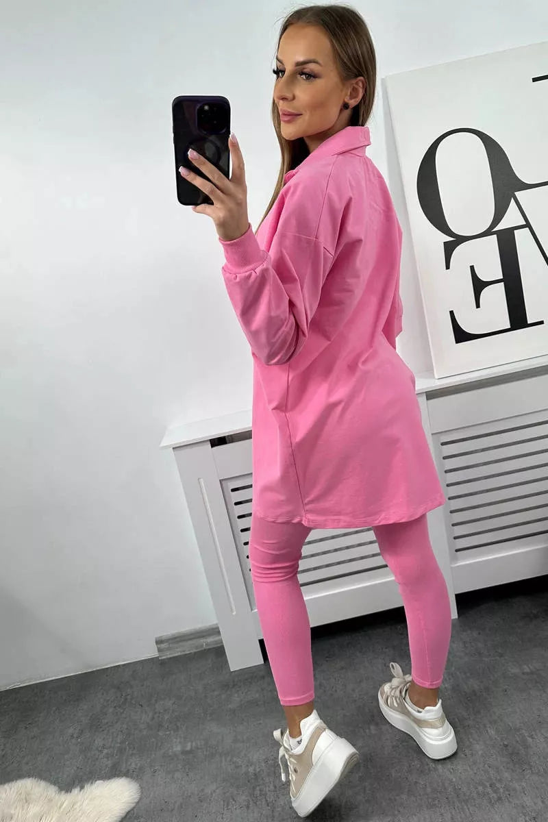 Moteriškas šviesiai rožinis komplektas Triple