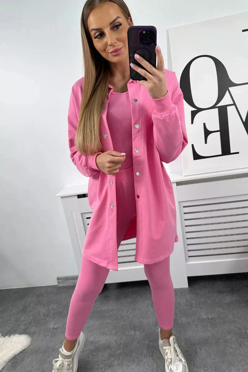 Moteriškas šviesiai rožinis komplektas Triple