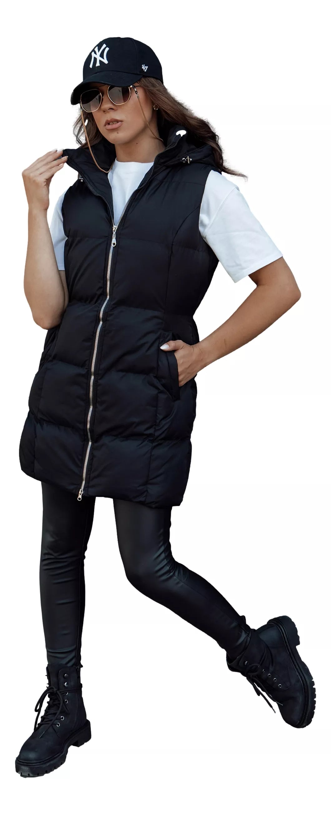 Moteriška ilga juodos spalvos liemenė Iva