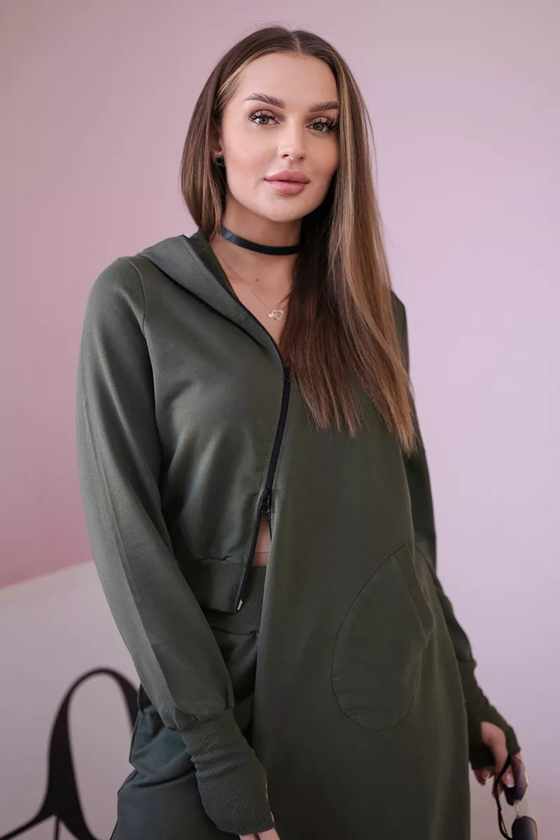 Moteriškas chaki spalvos  komplektas Donni