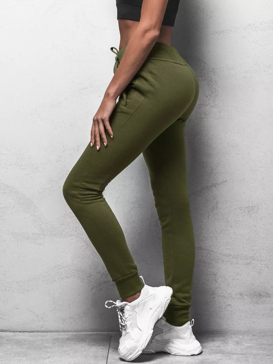 Moteriškos chaki laisvalaikio kelnės Flor