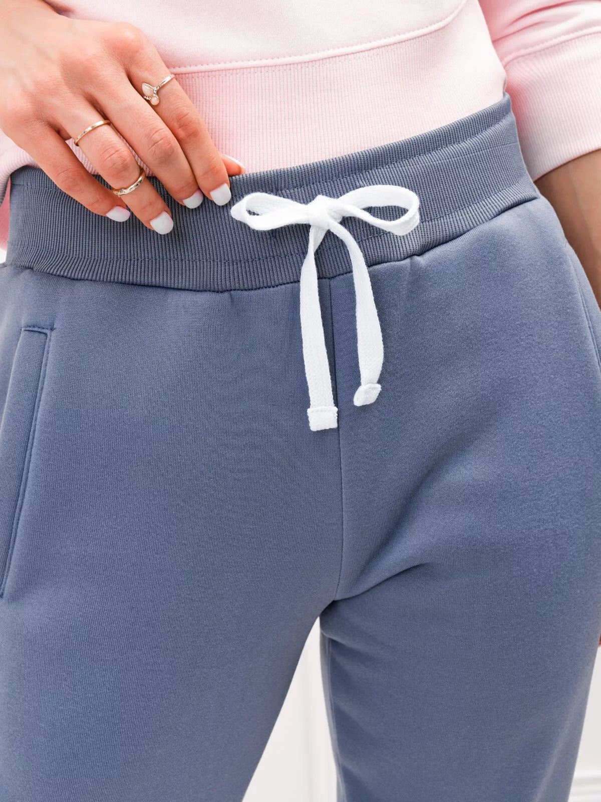 Moteriškos mėlynos spalvos laisvalaikio kelnės Lilit