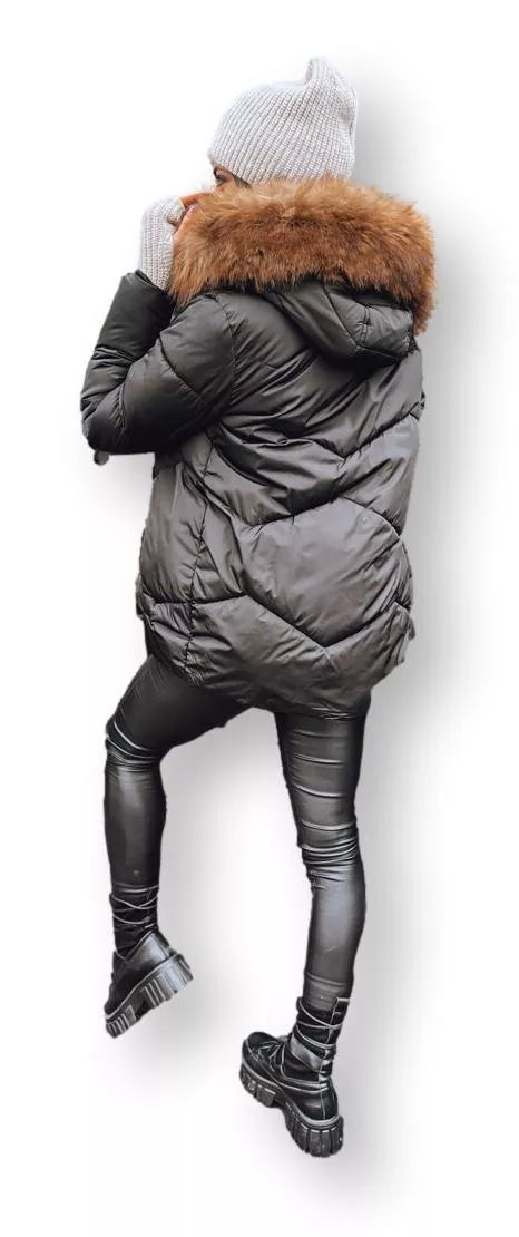 Moteriška juoda žieminė striukė Doran