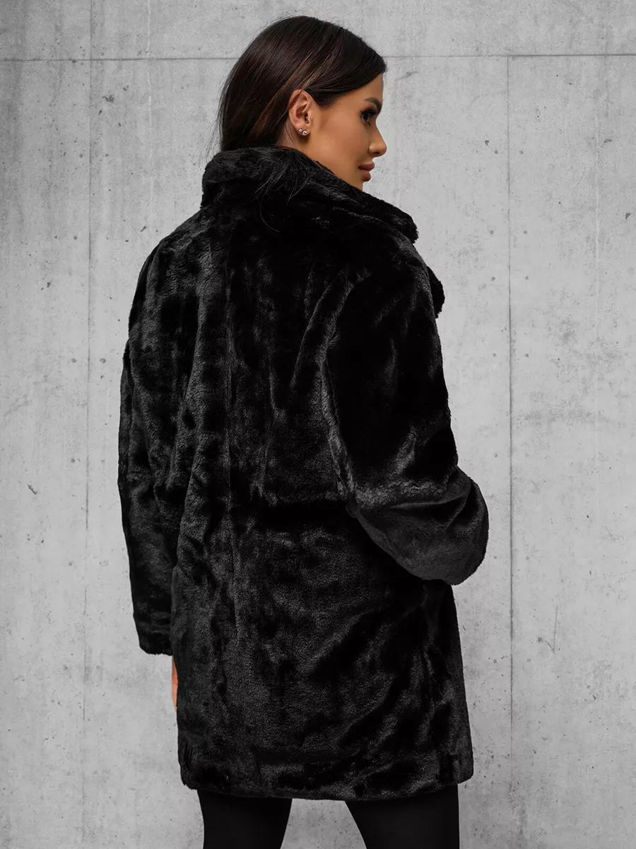 Moteriškas juodos spalvos paltas Klara