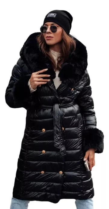 Moteriškas paltas su aksinėmis sagomis Karum