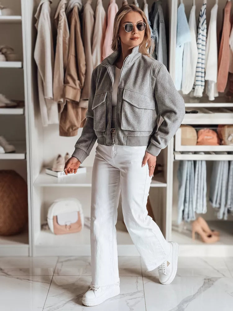 Pilka moteriška oversize bomber striukė Milina