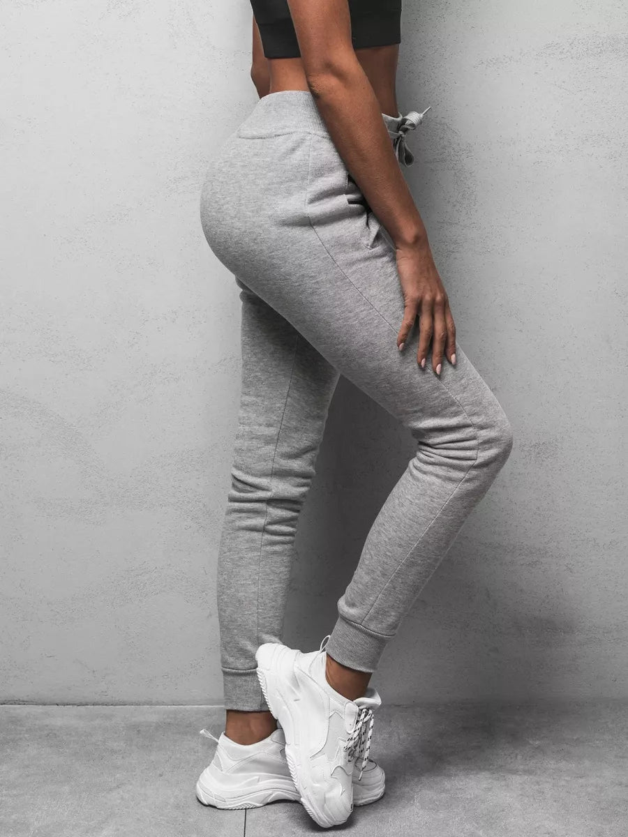 Moteriškos pilkos laisvalaikio kelnės Flor
