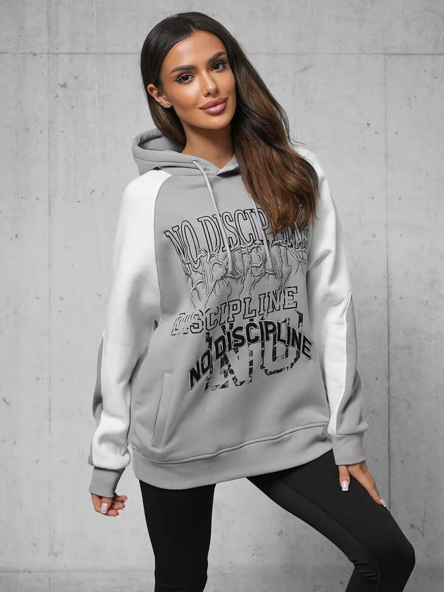 Moteriškas pilkas džemperis No discipline