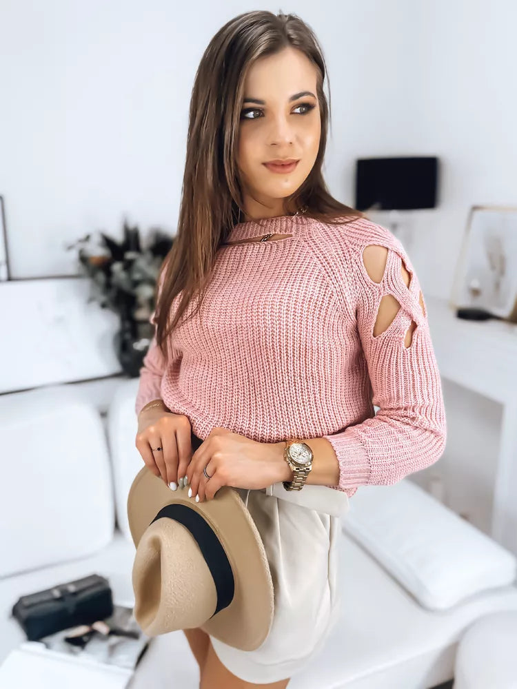 Moteriškas rožinis megztinis Liucin