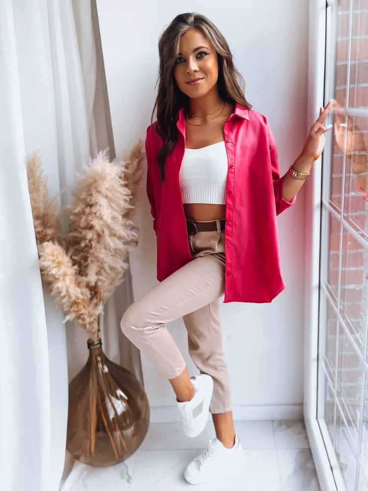 Moteriški rožiniai marškiniai Comfy