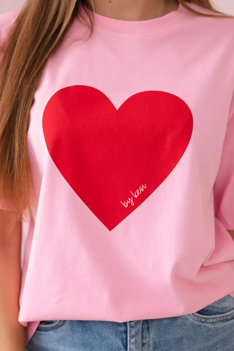 Moteriški rožiniai marškinėliai Madame