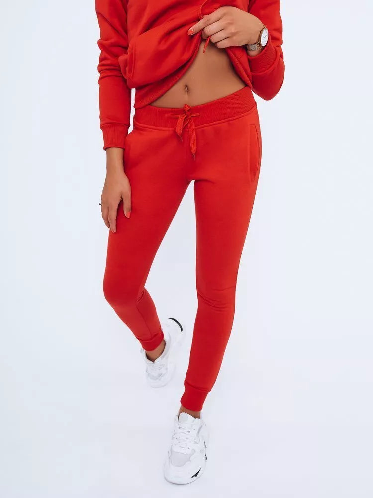 Moteriškos raudonos laisvalaikio kelnės Flor