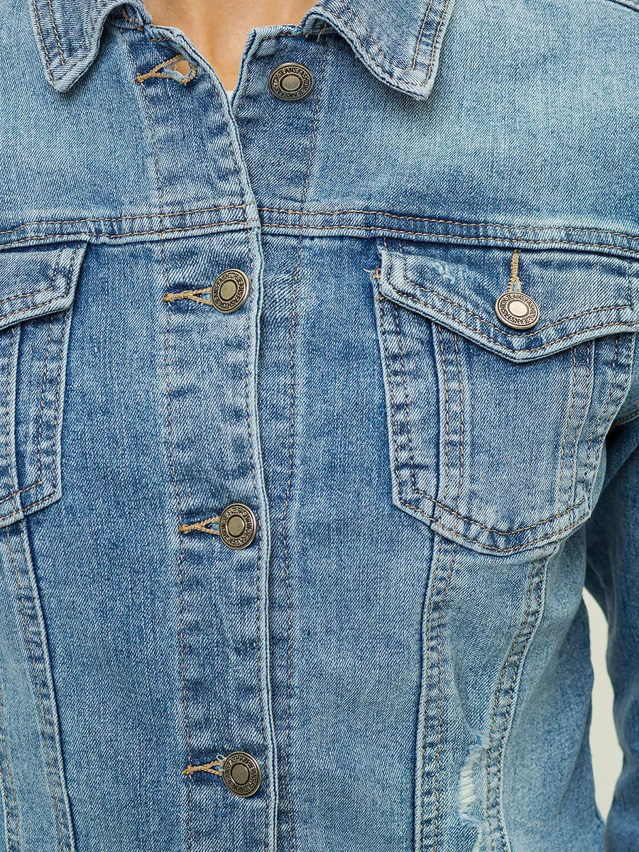 Džinsinė plona moteriška striukė Kamily