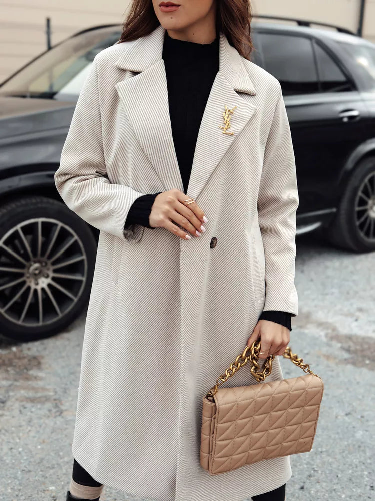 Moteriška smėlinės spalvos paltas Abel