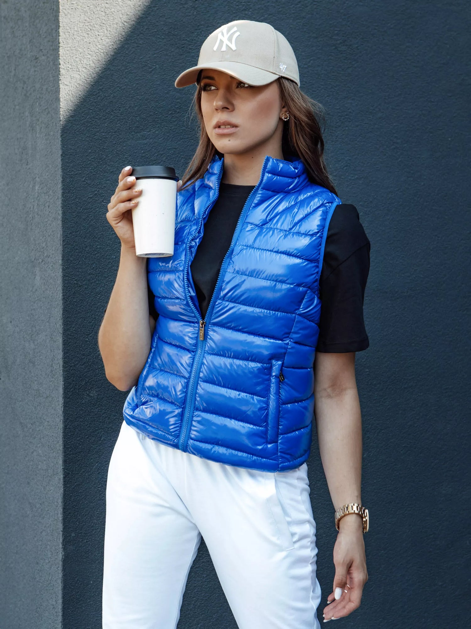 Moteriška ryškiai mėlyna liemenė Viano