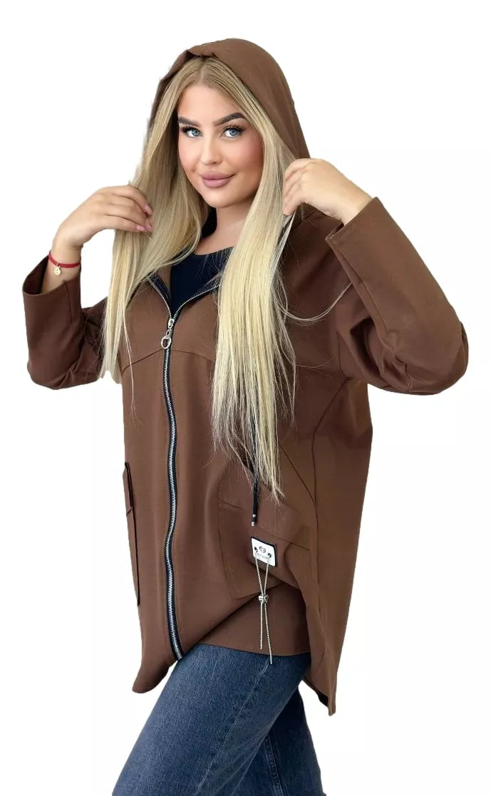 Moteriškas tamsiai rudos spalvos džemperis Milan