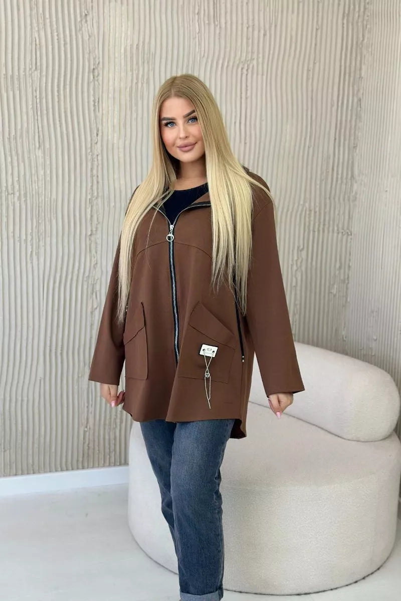 Moteriškas tamsiai rudos spalvos džemperis Milan