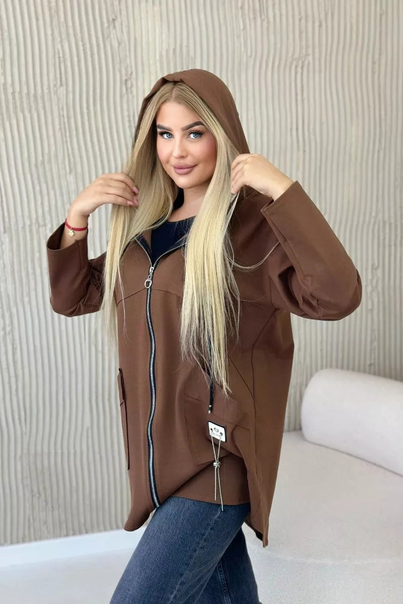 Moteriškas tamsiai rudos spalvos džemperis Milan