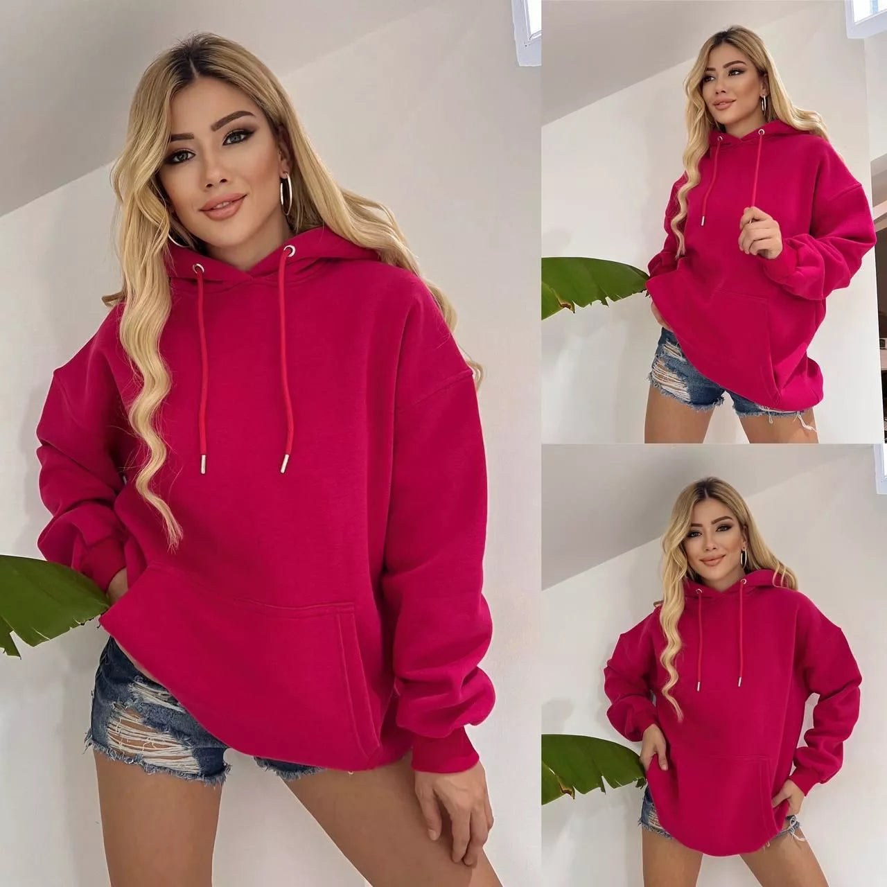 Moteriška tamsiai rožinė tunika su gobtuvu Narol