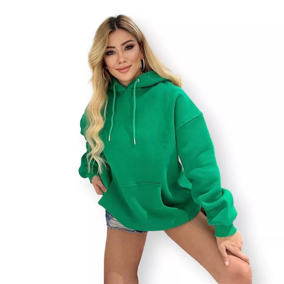 Moteriška tamsiai žalia tunika su gobtuvu Narol