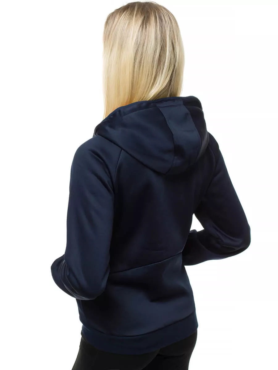 Moteriška tamsiai mėlyna striukė su rožine detale Lepi