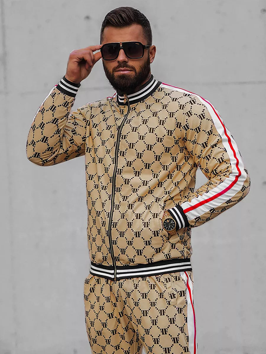 Smėlinis - juodas vyriškas komplektas Oran