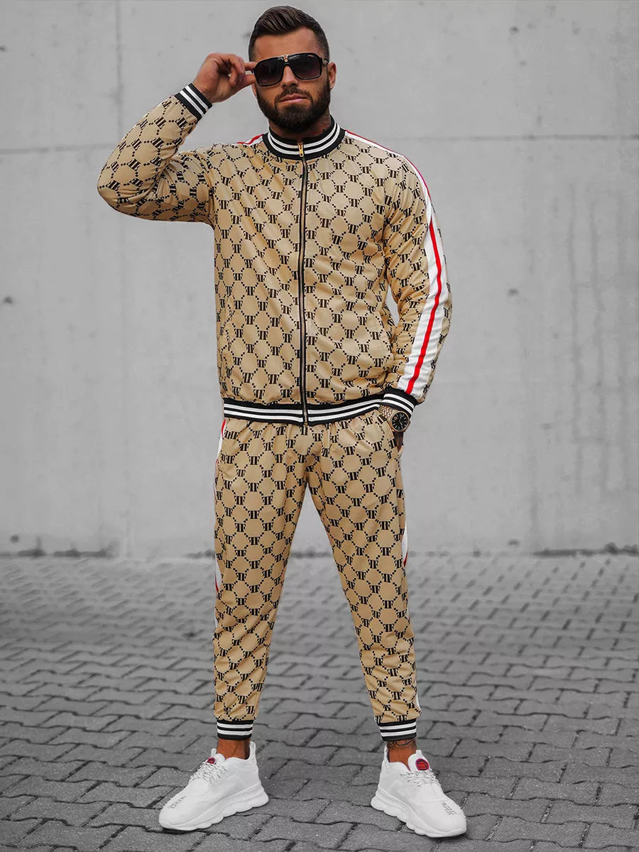 Smėlinis - juodas vyriškas komplektas Oran