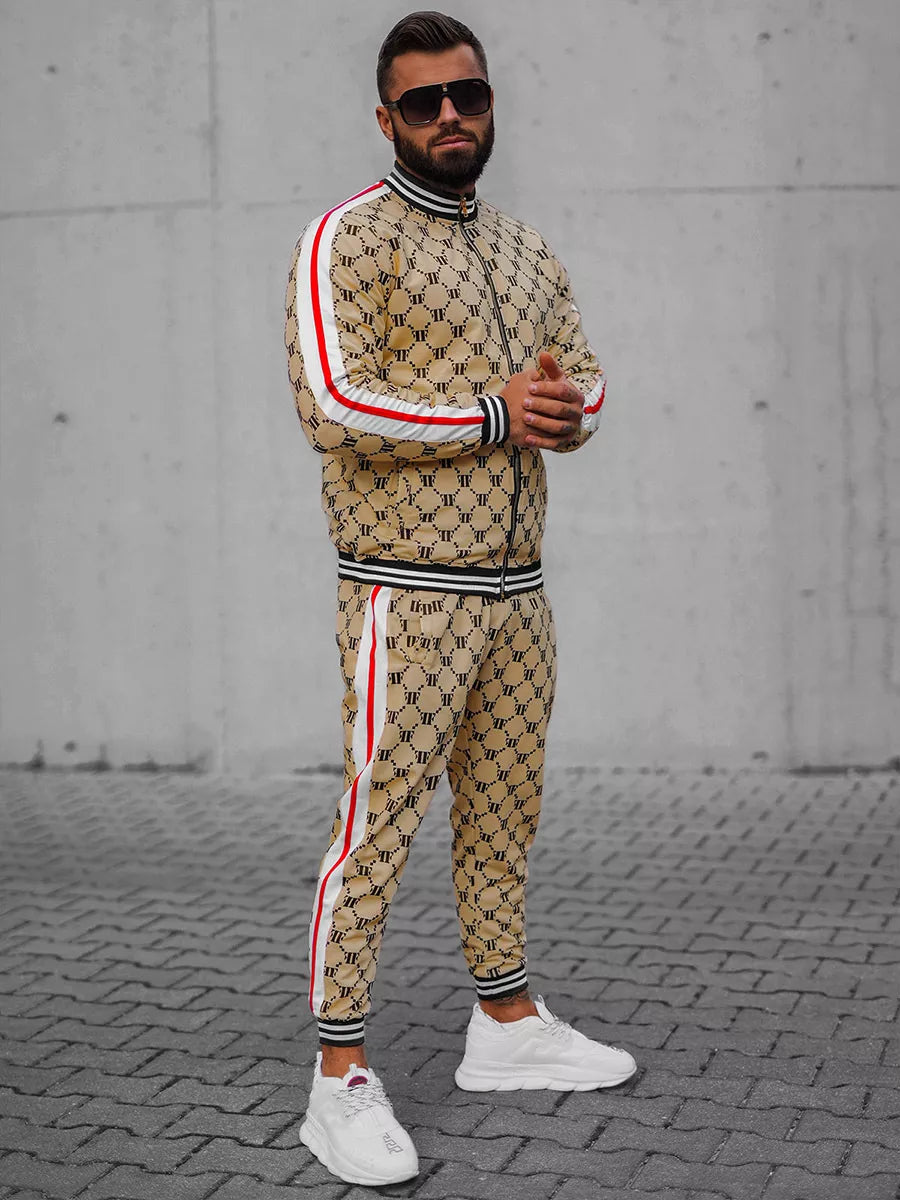 Smėlinis - juodas vyriškas komplektas Oran