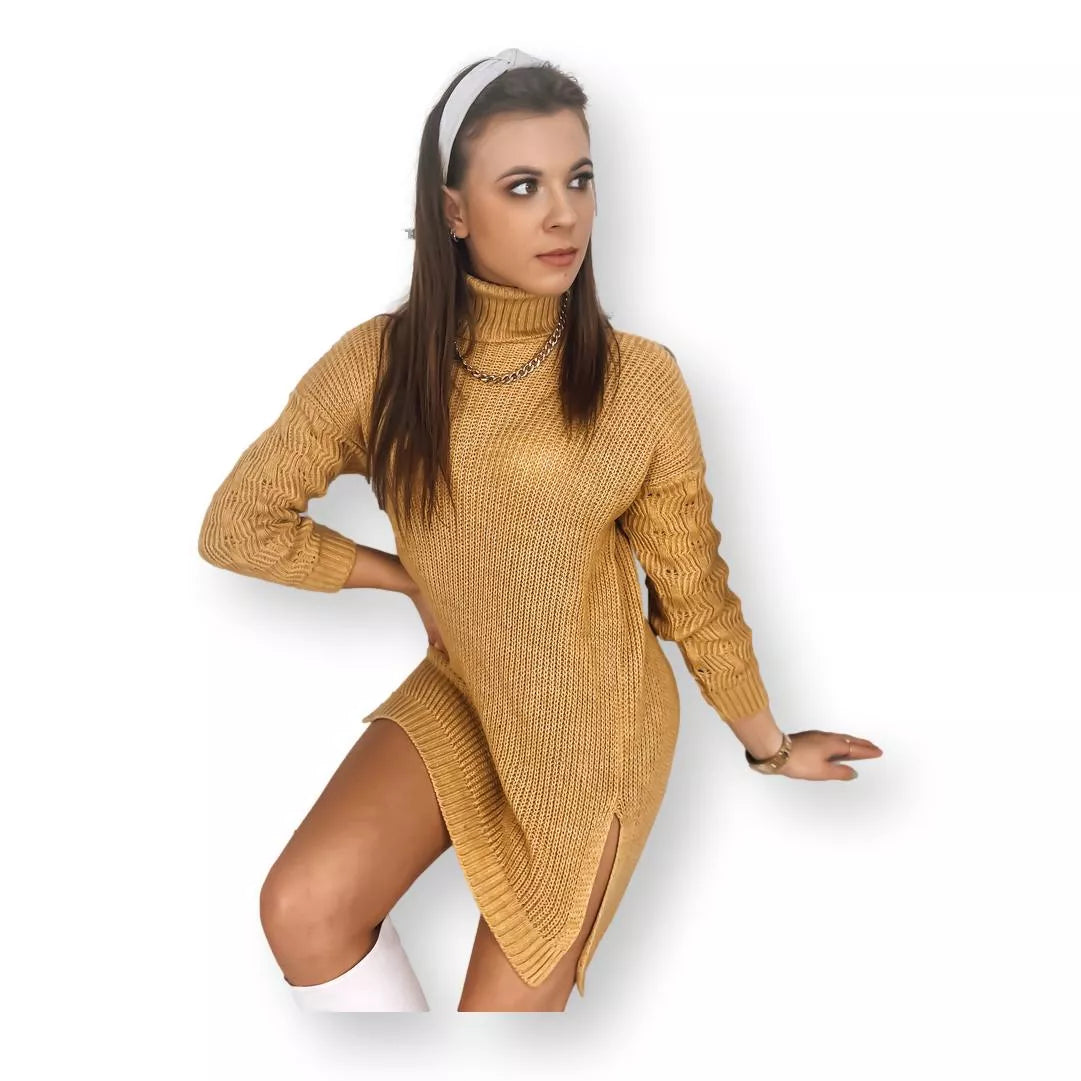 Megzta moteriška geltona suknelė Snor