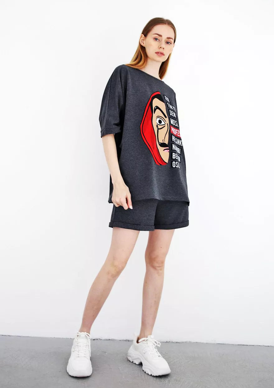 Tamsiai pilkas moteriškas komplektas Vendetta