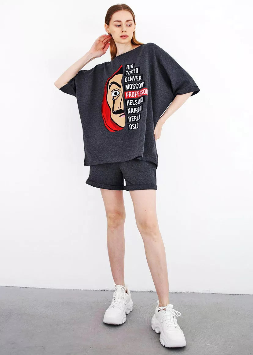 Tamsiai pilkas moteriškas komplektas Vendetta