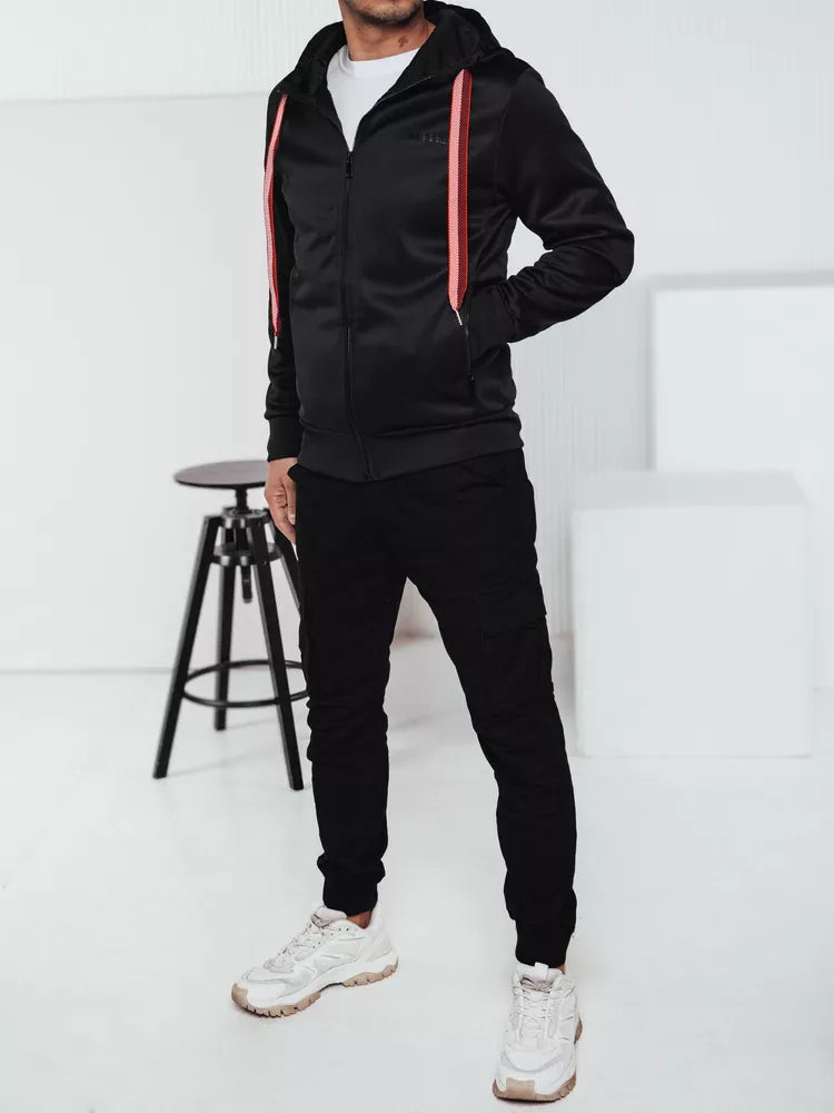 Juodas vyriškas džemperis Ziper