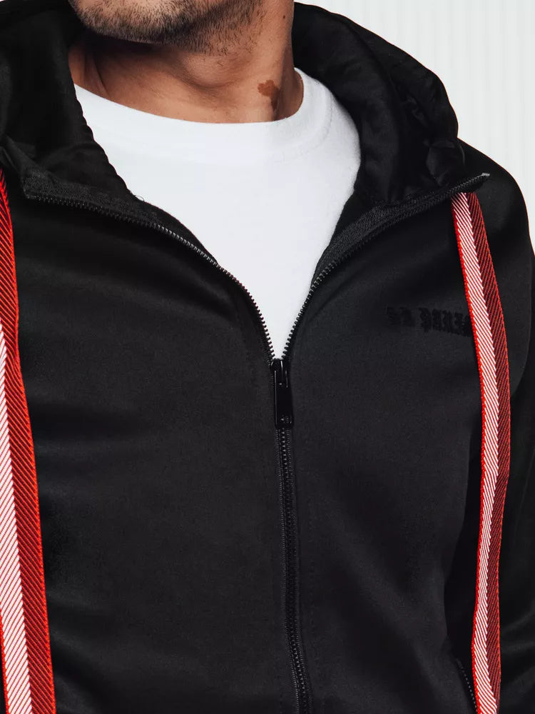 Juodas vyriškas džemperis Ziper