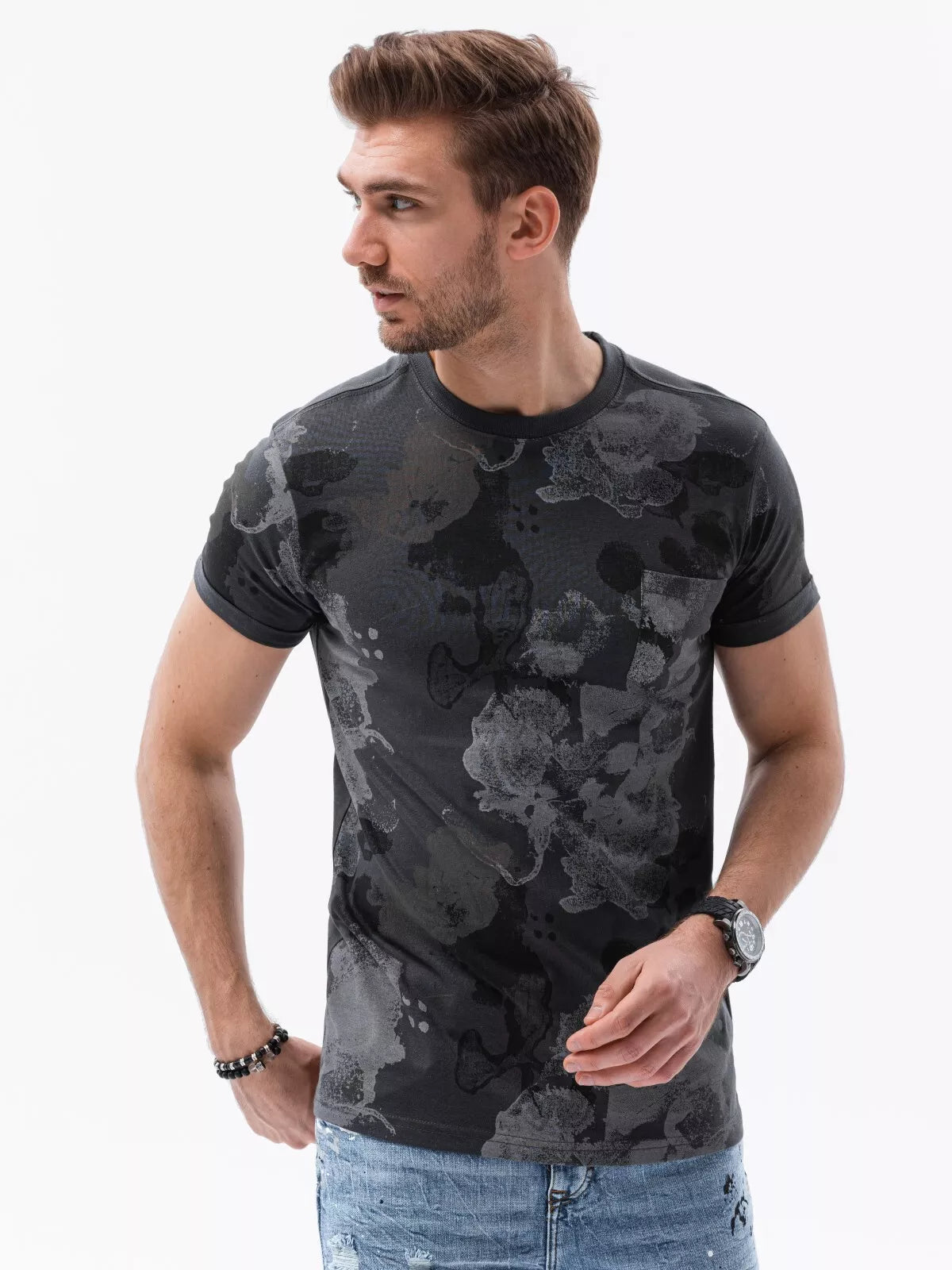 Tamsiai pilki vyriški marškinėliai Komel