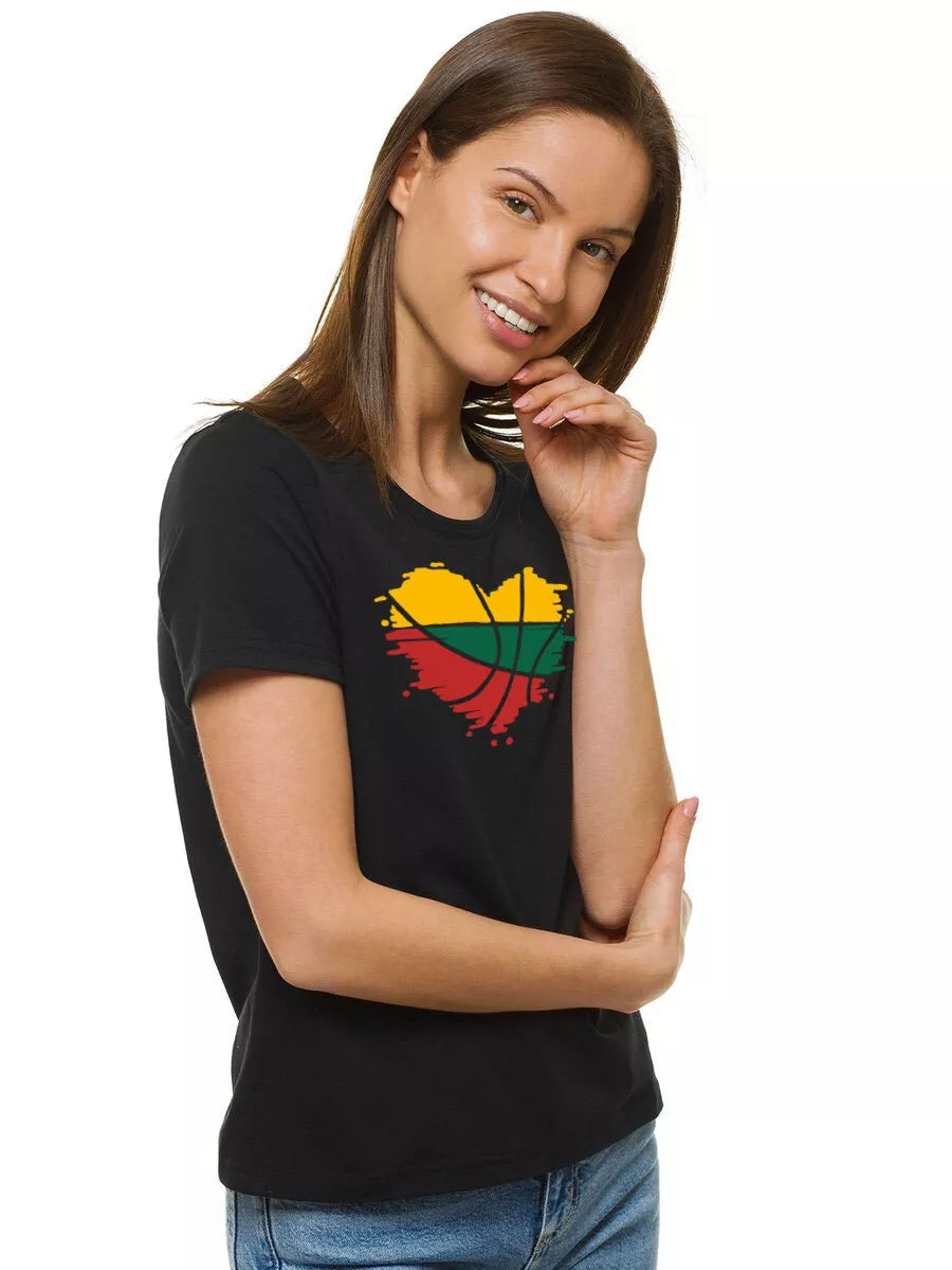 Moteriški juodi marškinėliai LTU