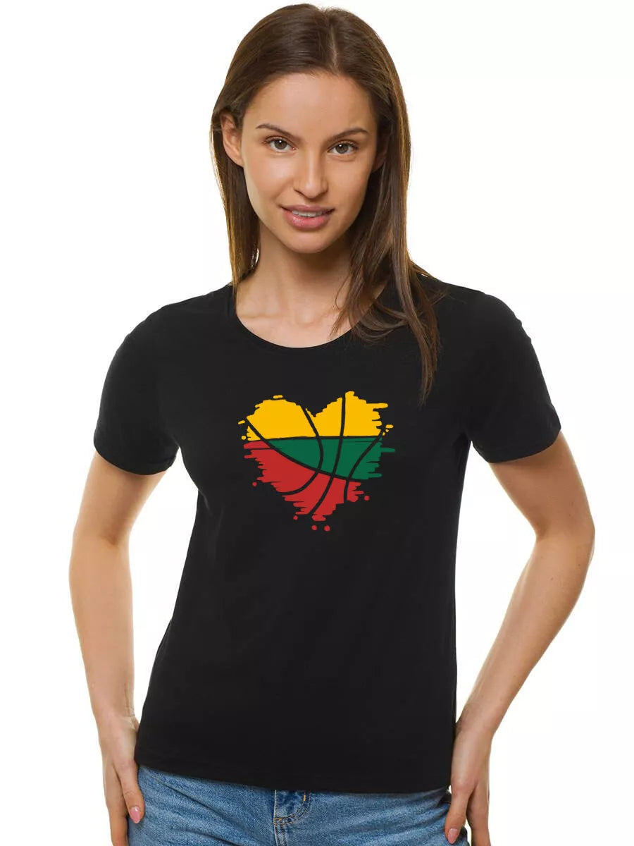 Moteriški juodi marškinėliai LTU