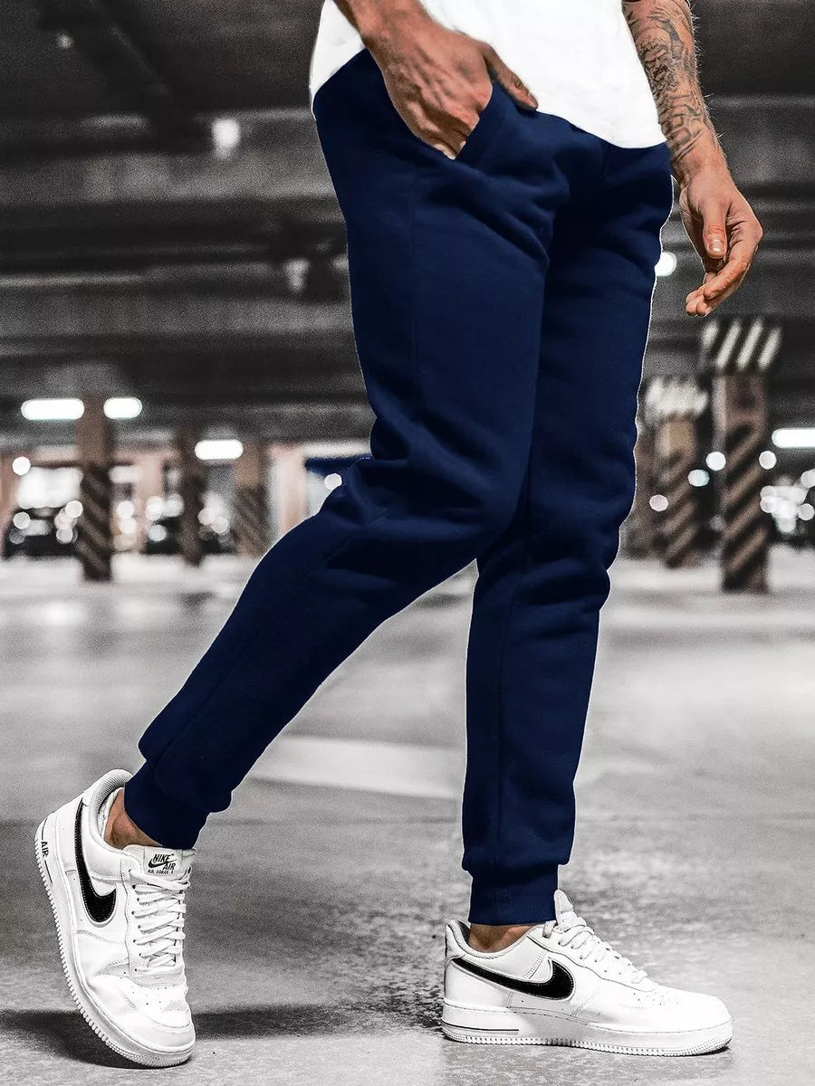 Tamsiai mėlynos vyriškos laisvalaikio kelnės Sergo