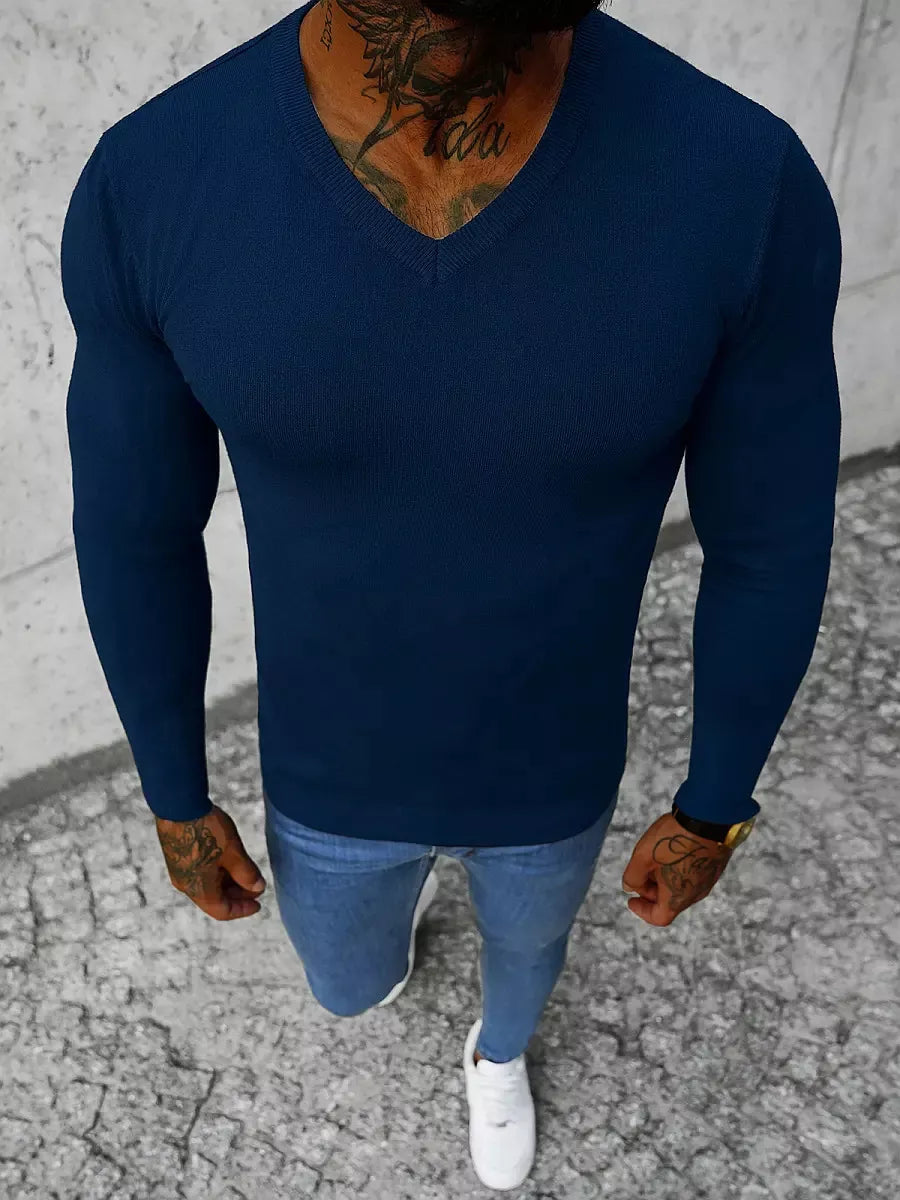 Tamsiai mėlynas vyriškas megztinis Gozil