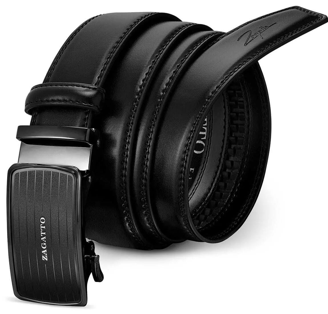 Vyriškas odinis diržas su automatine sagtimi David (juodas)