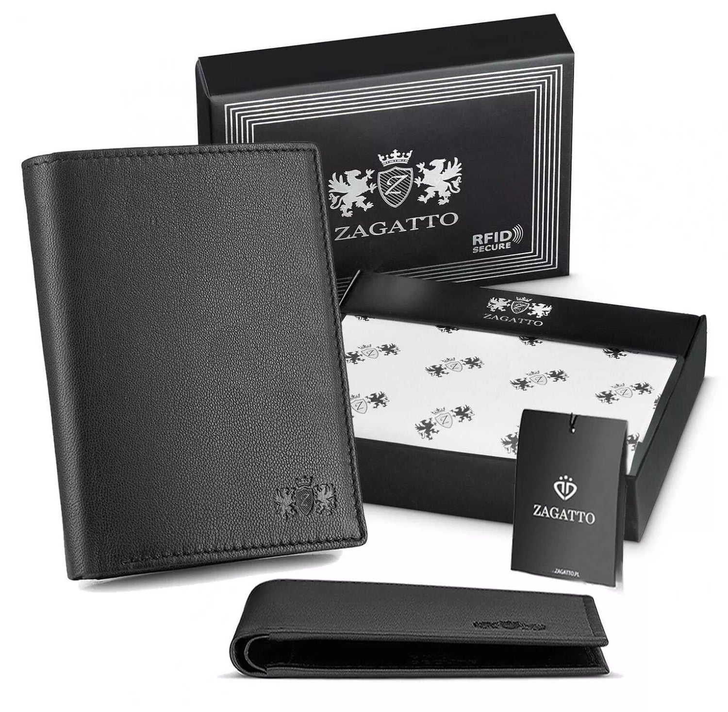 Vyriška piniginė iš natūralios odos Jake (juoda)