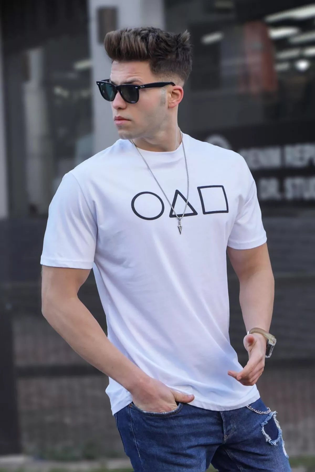 Vyriški balti marškinėliai Game