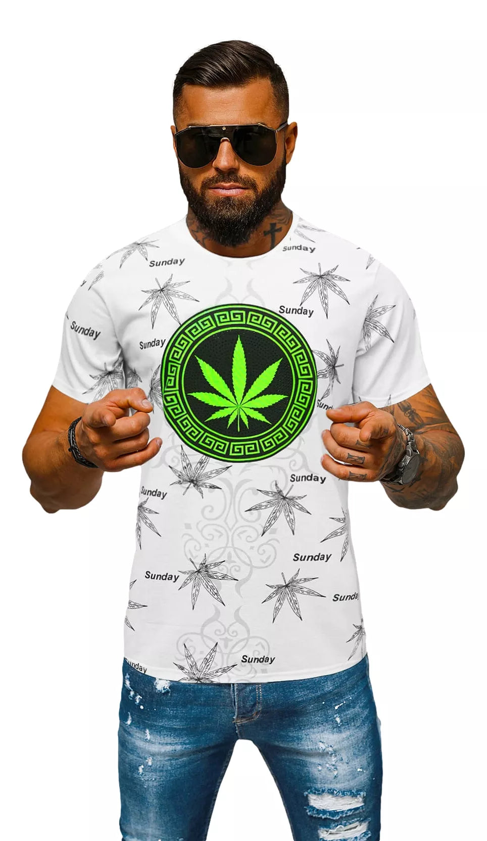 Vyriški balti marškinėliai Sunday