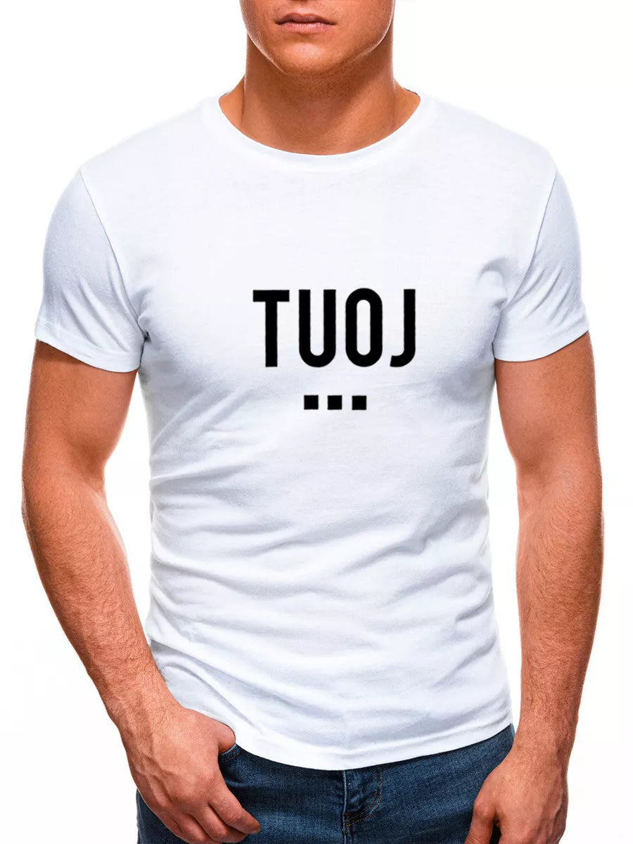 Vyriški balti marškinėliai TUOJ (juodas)