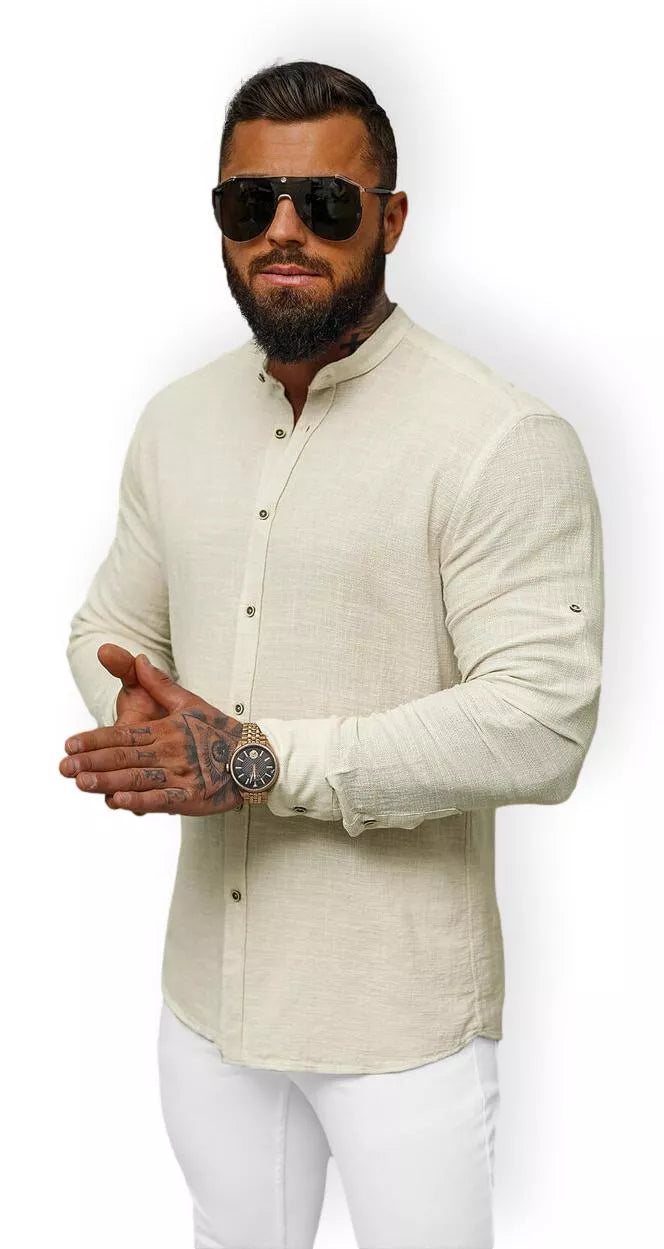 Vyriški smėlinės spalvos marškiniai Litor