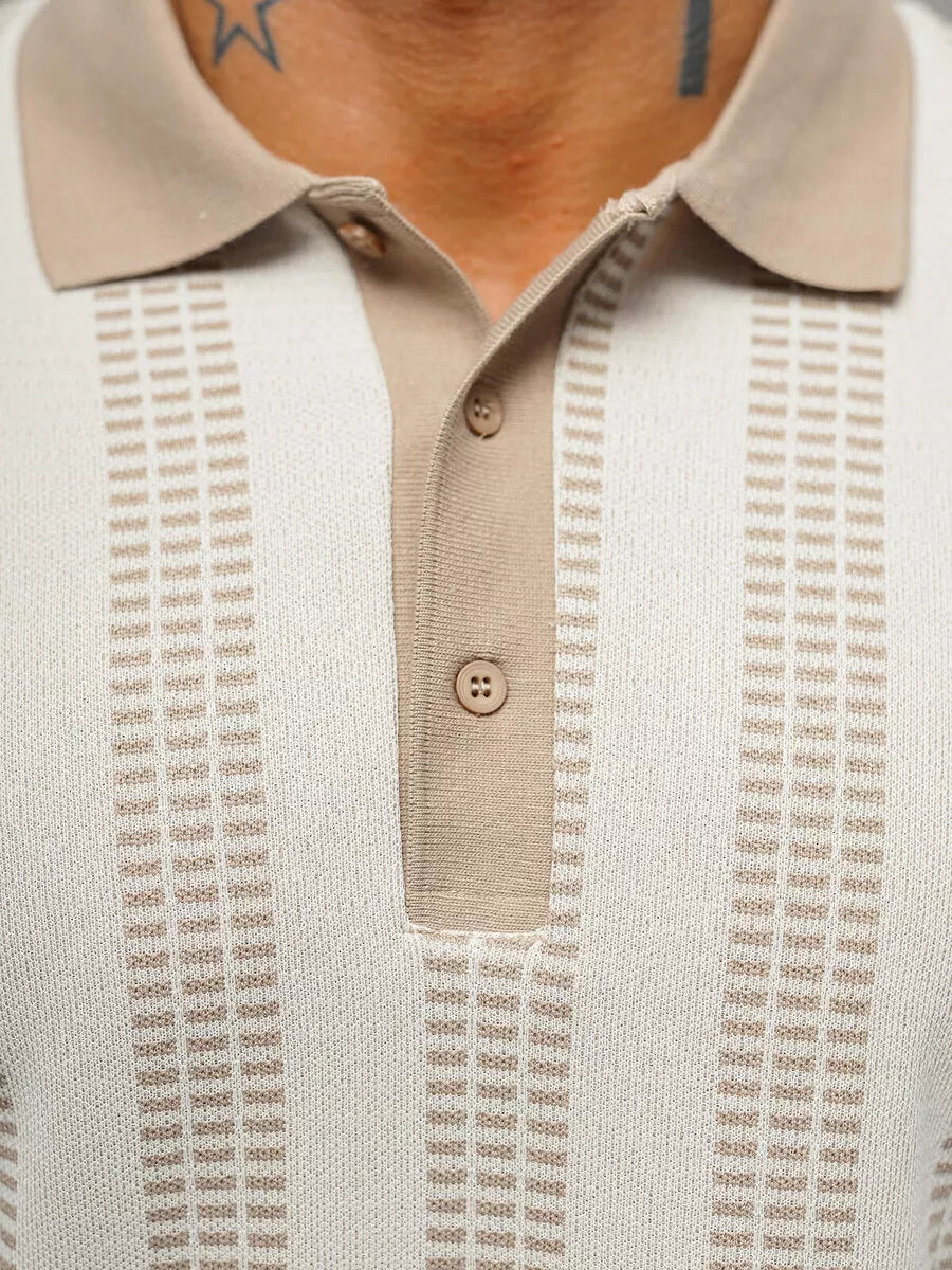 Vyriškis smėlio spalvos polo marškinėliai Fit