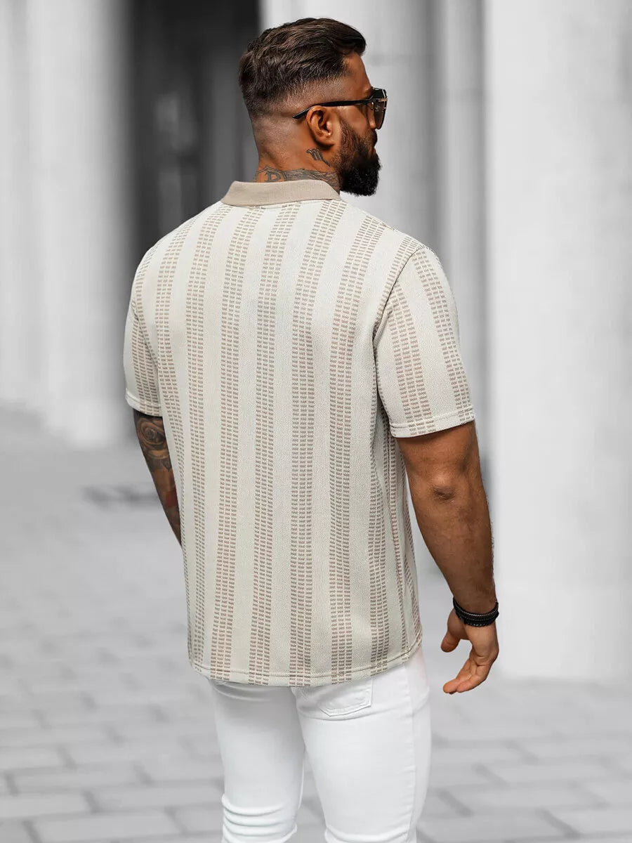 Vyriškis smėlio spalvos polo marškinėliai Fit