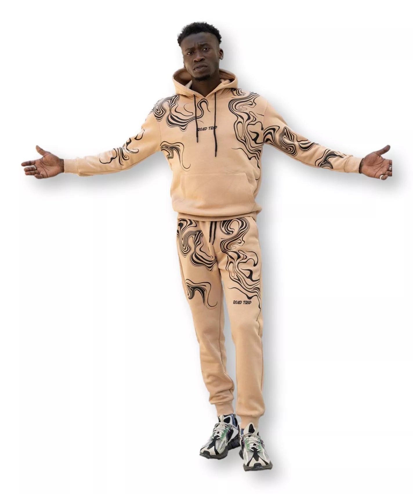 Vyriškas smėlio spalvos sportinis kostiumas Road Trip