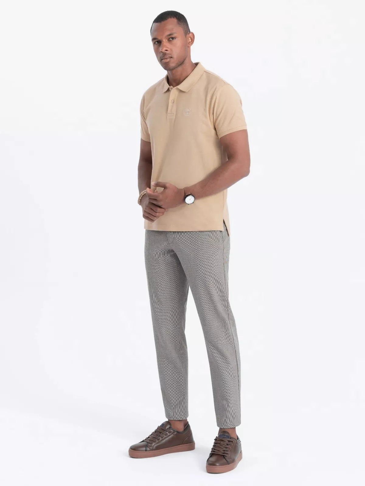 Vyriški rusvi polo marškinėliai Cristan