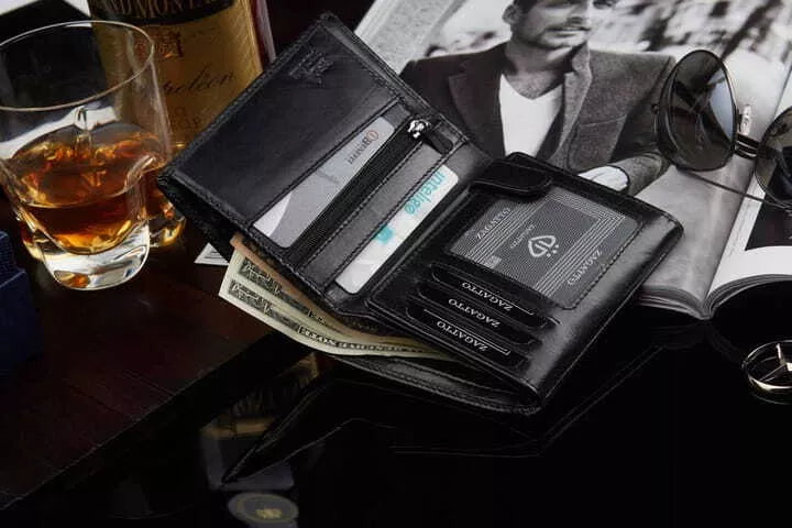 Vyriška piniginė iš natūralios odos Kimer (juoda)