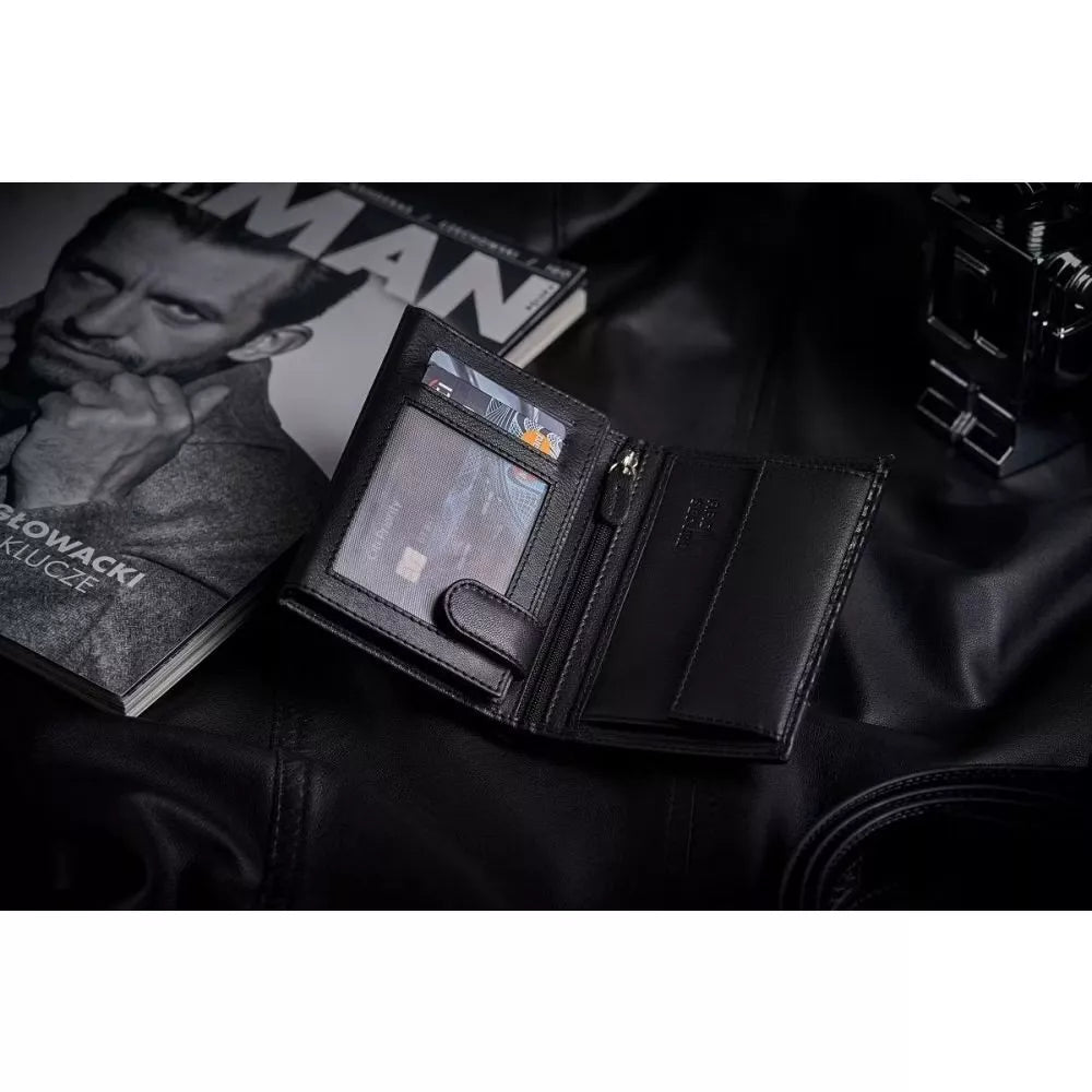 Vyriška piniginė iš natūralios odos Rodney (juoda)